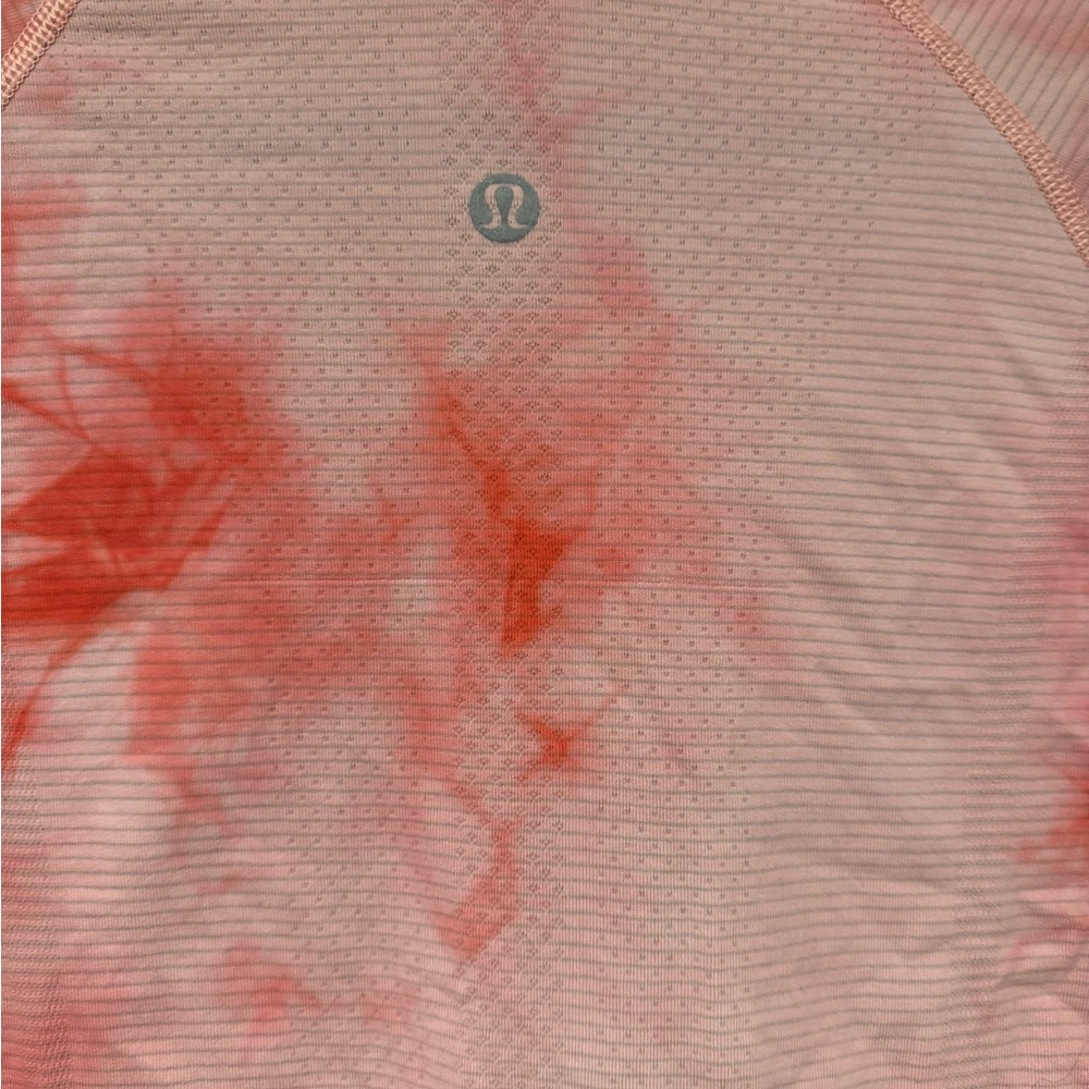 lululemon Swiftly Tech orange and Pink Tie-Dye Short Sleeve Tee - Picture 3 of 4